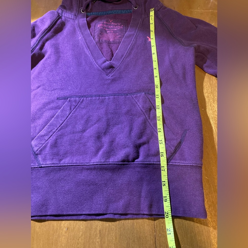 American Eagle Y2K V-Neck Hoodie - Purple - Picture 6 of 10